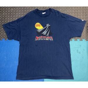Batman animated Graphitti XXL 2001 shirt navy dc comics